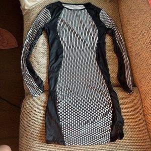 Black white midi dress